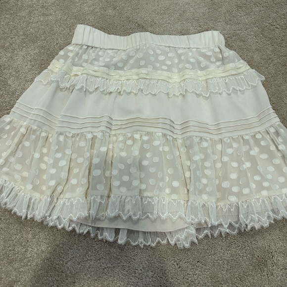 Alexis YAKIRA COTTON RUFFLE MINI SKIRT IN CREAM Large NWT - Picture 6 of 7